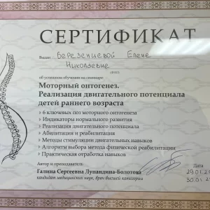Сертификаты Березенцева 08